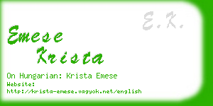 emese krista business card